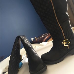 Knee high black boots